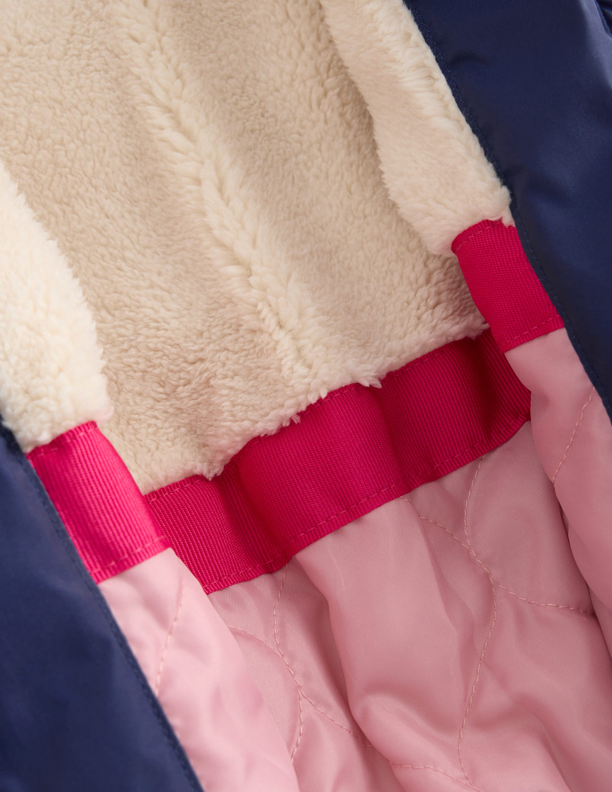 Fun Padded Coat-Navy Bird Placement Print-9