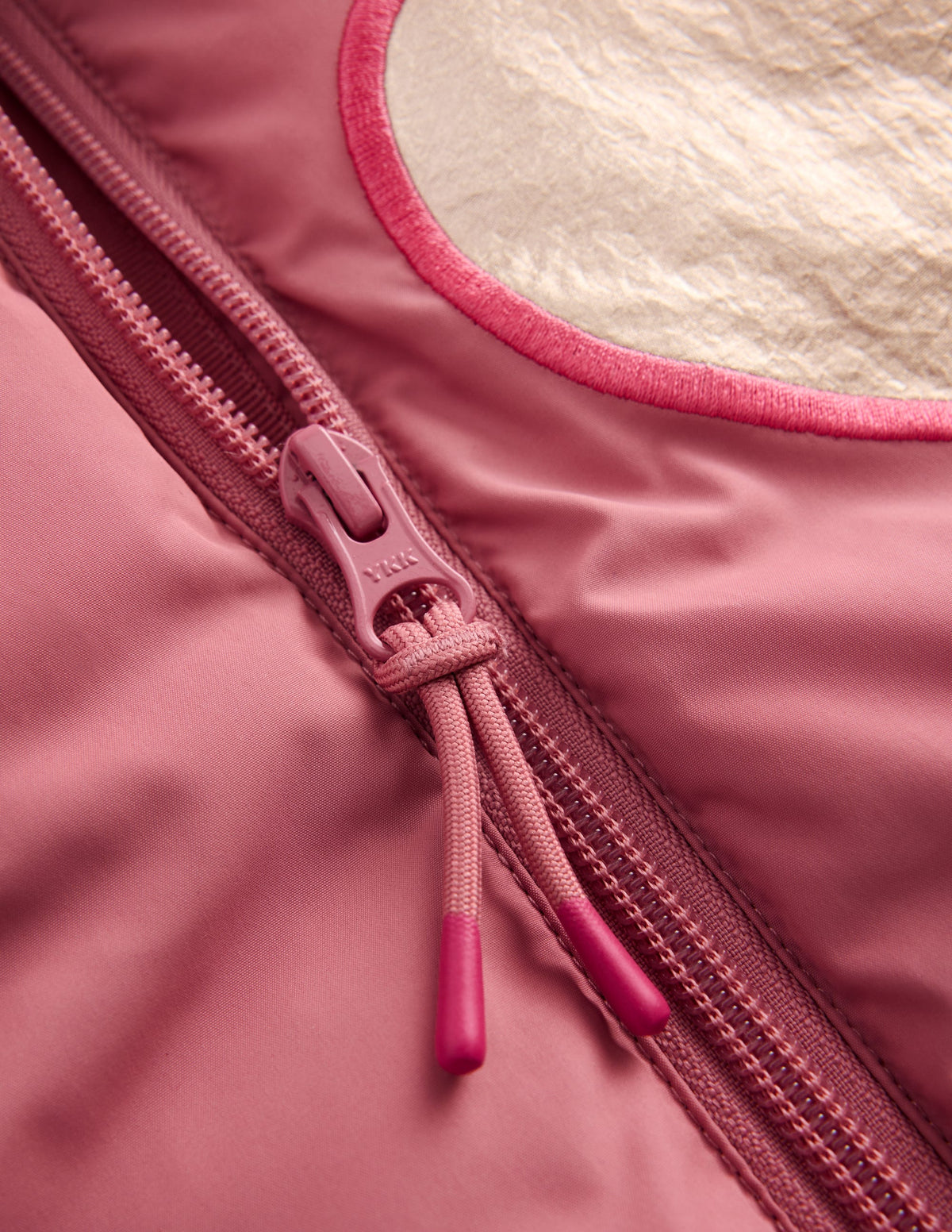Fun Padded Coat-Pink Applique Metallic Hearts-6
