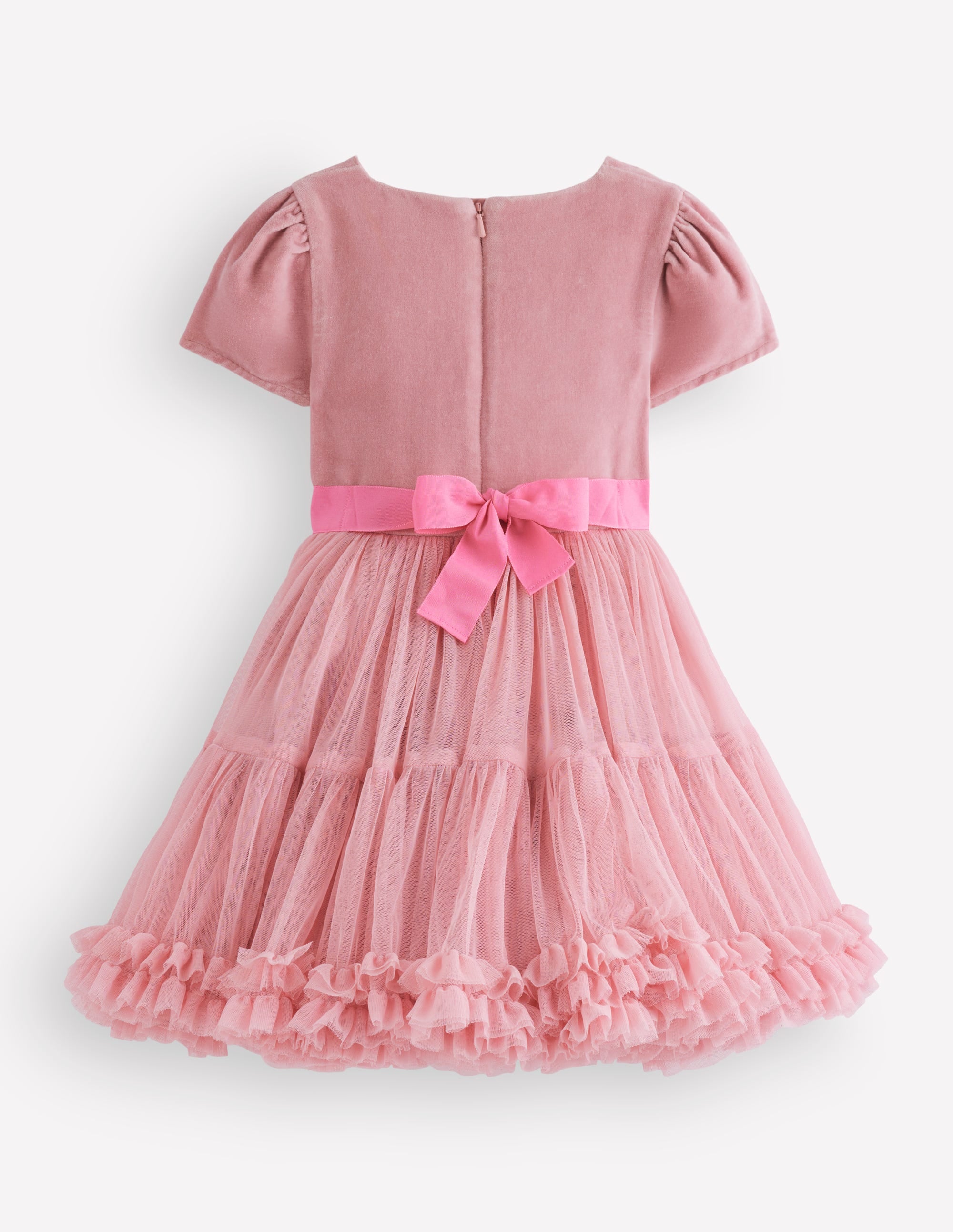Velour Tulle Occasion Dress-Vintage Pink - Image 2