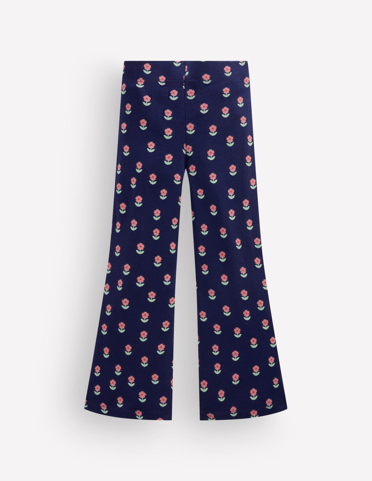 Ribbed Flared Leggings-Navy Spaced Flower - Image 2