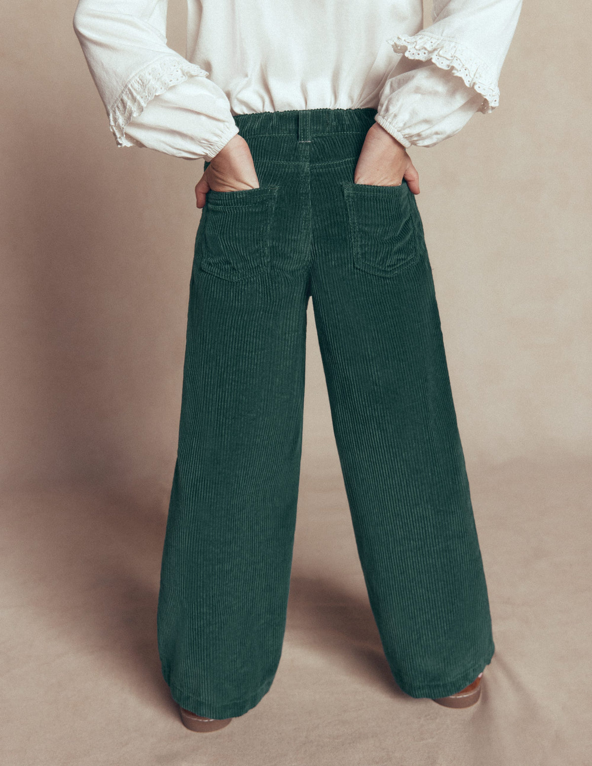 Wide Leg Jean-Malachite Green Cord-2