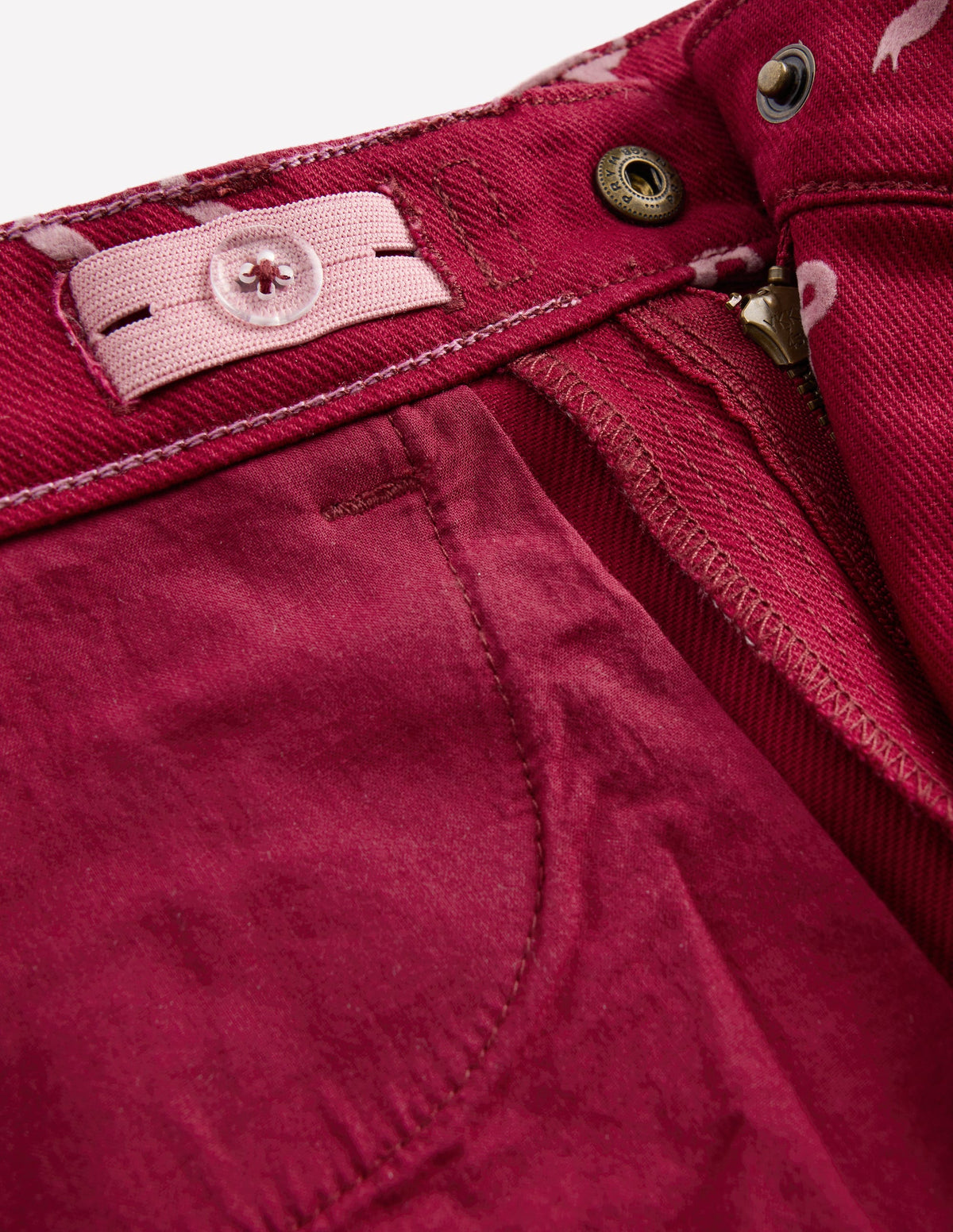 Wide Leg Jean-Ruby Red Flock Bow - Image 4