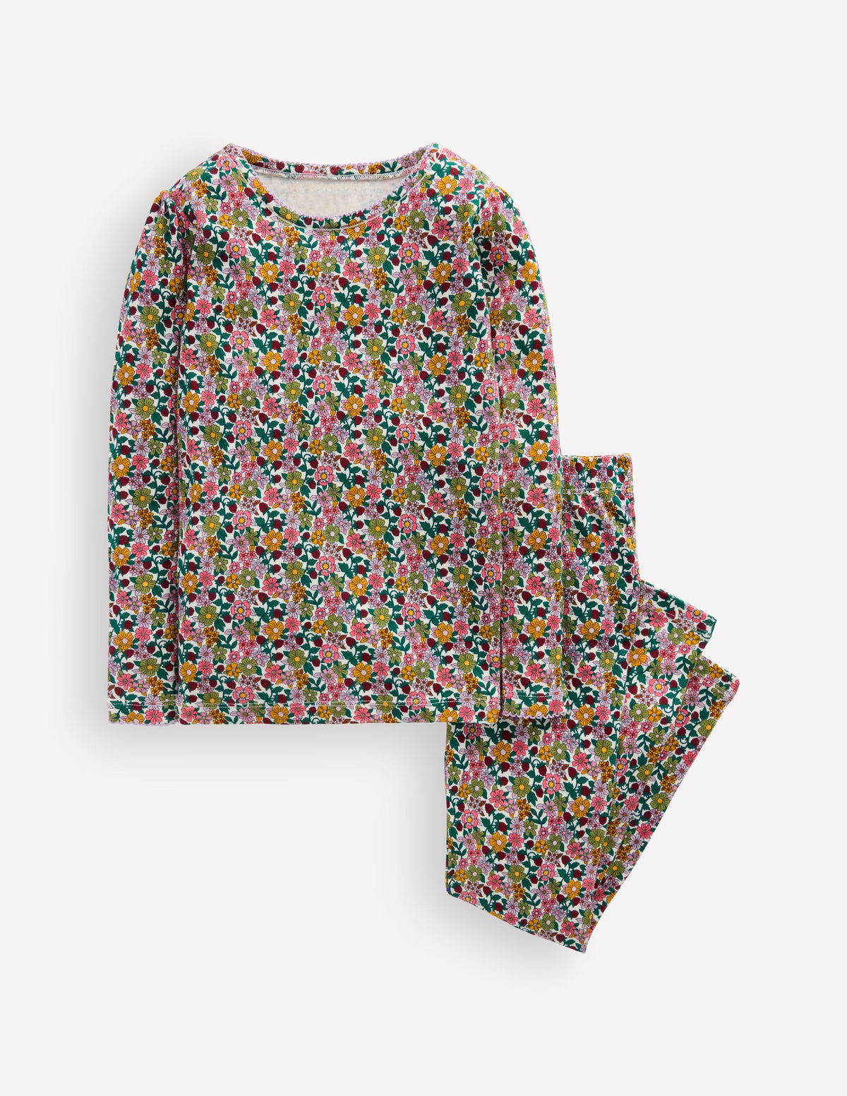 Snug Long John Pajamas-Floral - Image 1