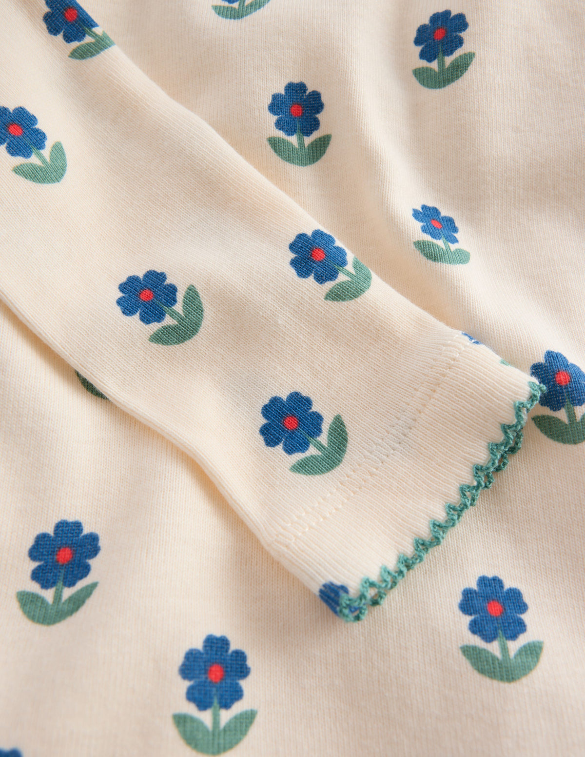 Snug Henley Pajamas-Ivory Floral - Image 3