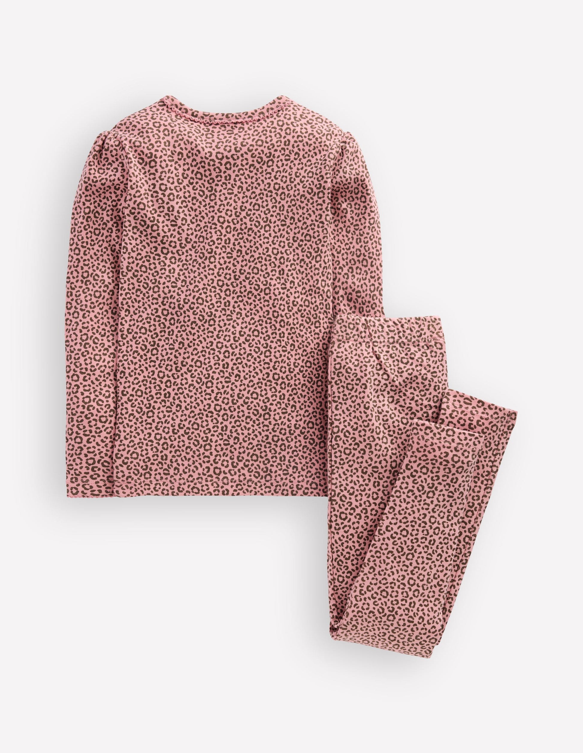 Snug Henley Pajamas-Pink Leopard-2
