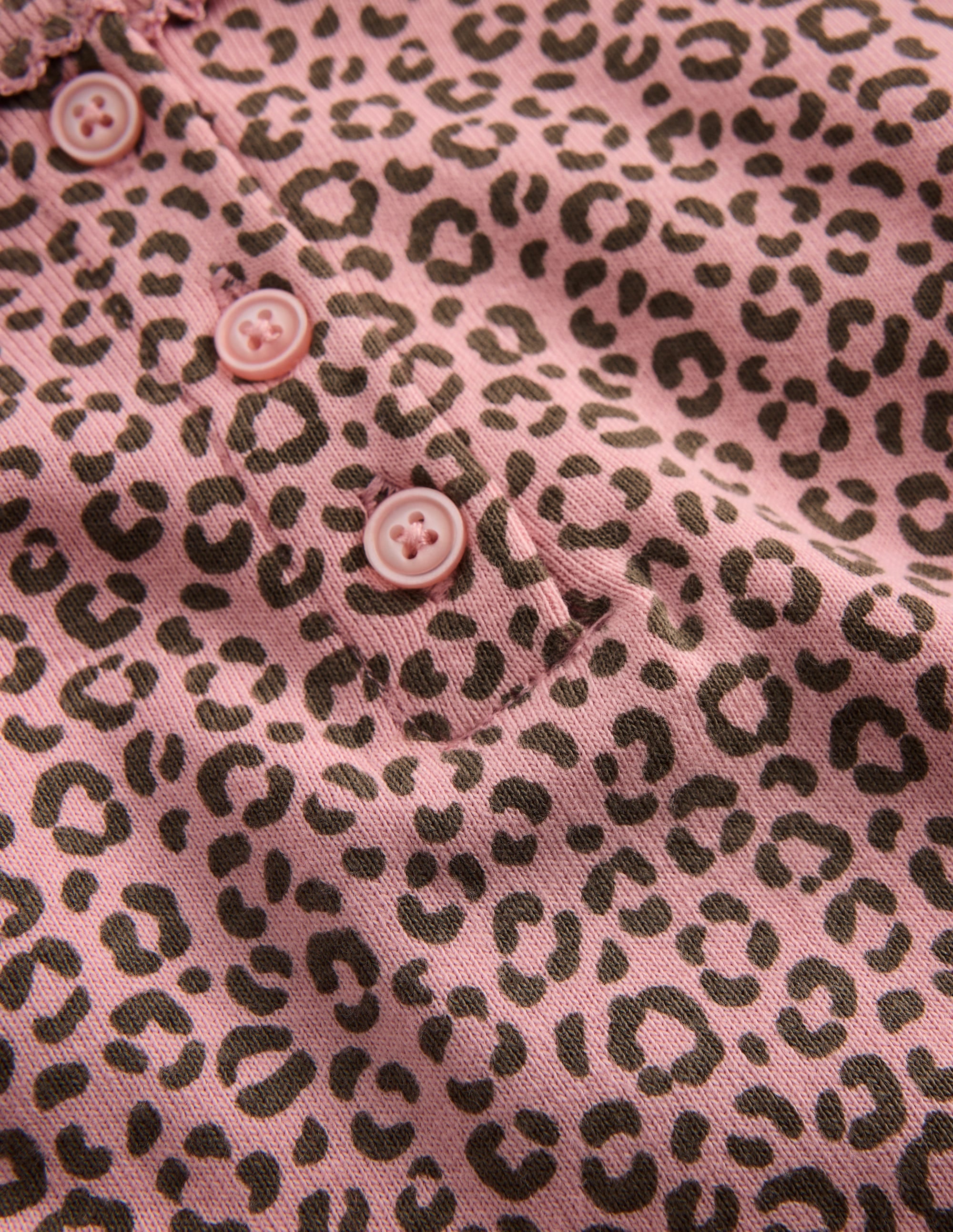 Snug Henley Pajamas-Pink Leopard - Image 3
