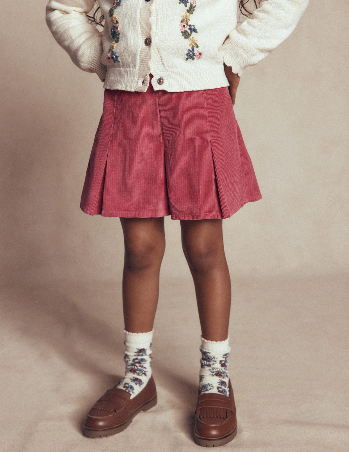 Pleated Skort-Winter Blush Cord - Image 2