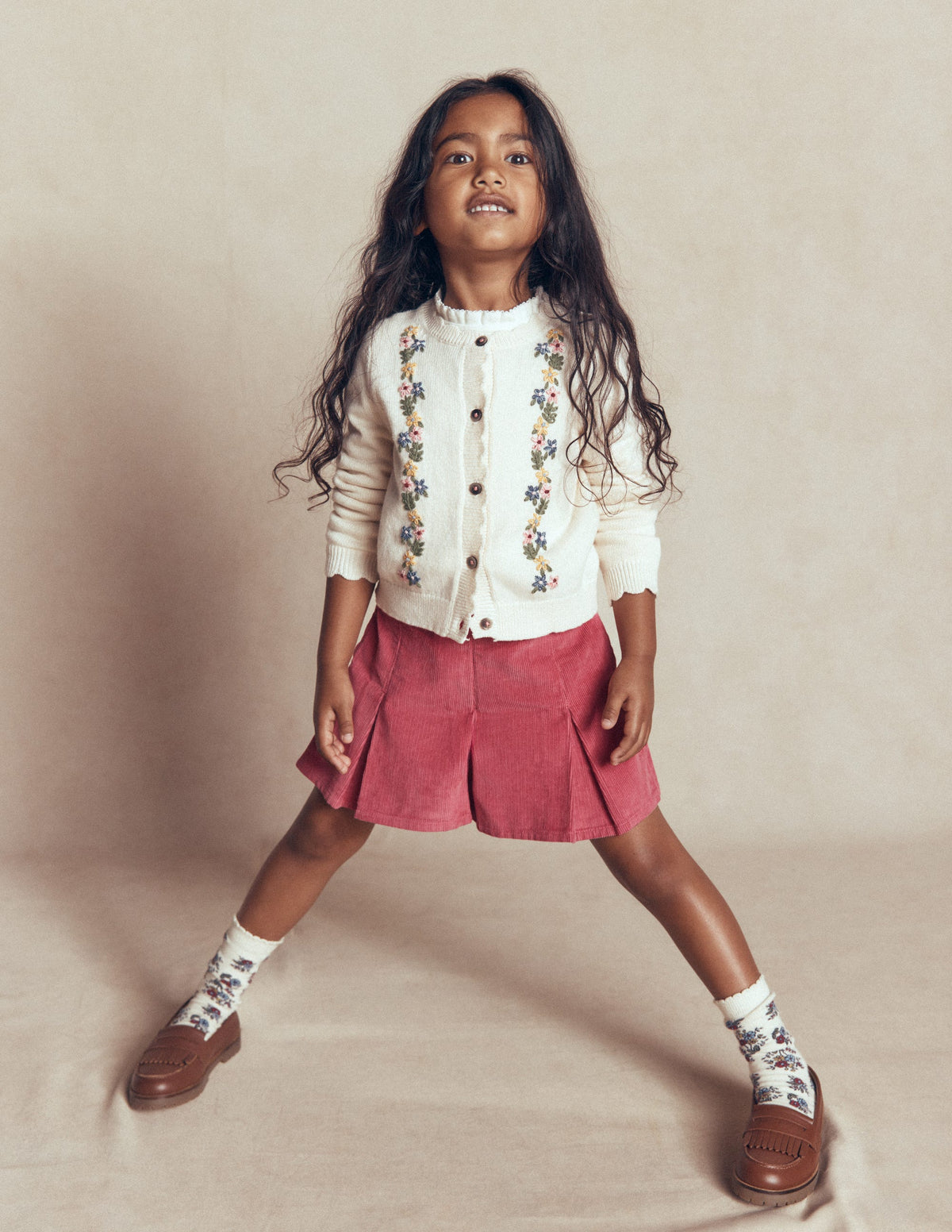 Pleated Skort-Winter Blush Cord-4