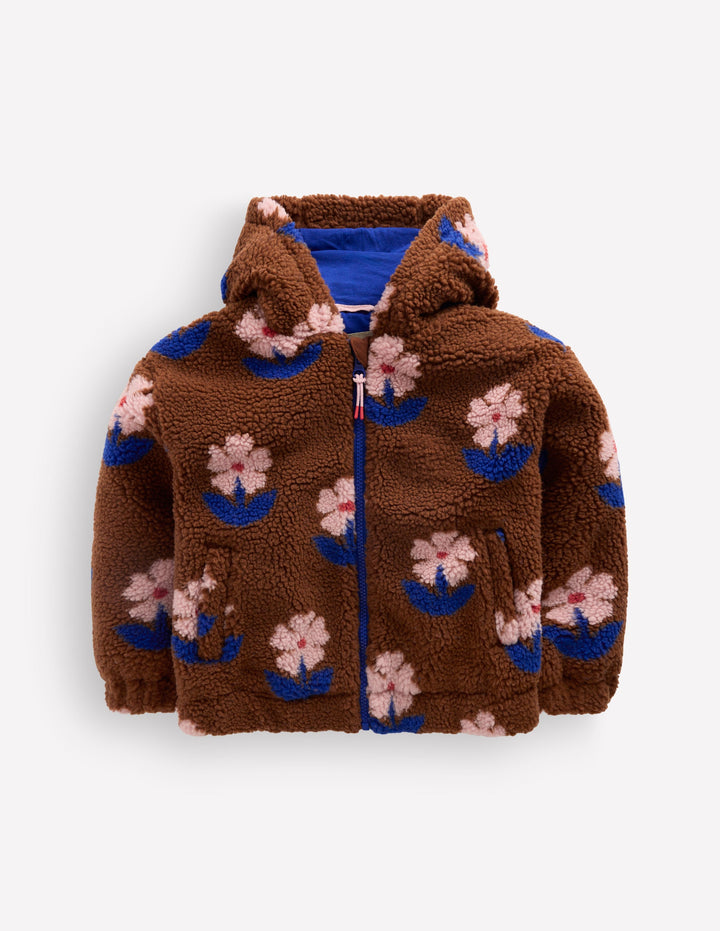 Relaxed Borg Zip-Through-Tortoise Shell Flower Stamp