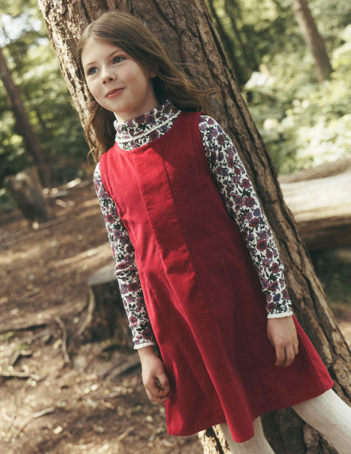 Willa Pinafore Dress-Red - Image 1