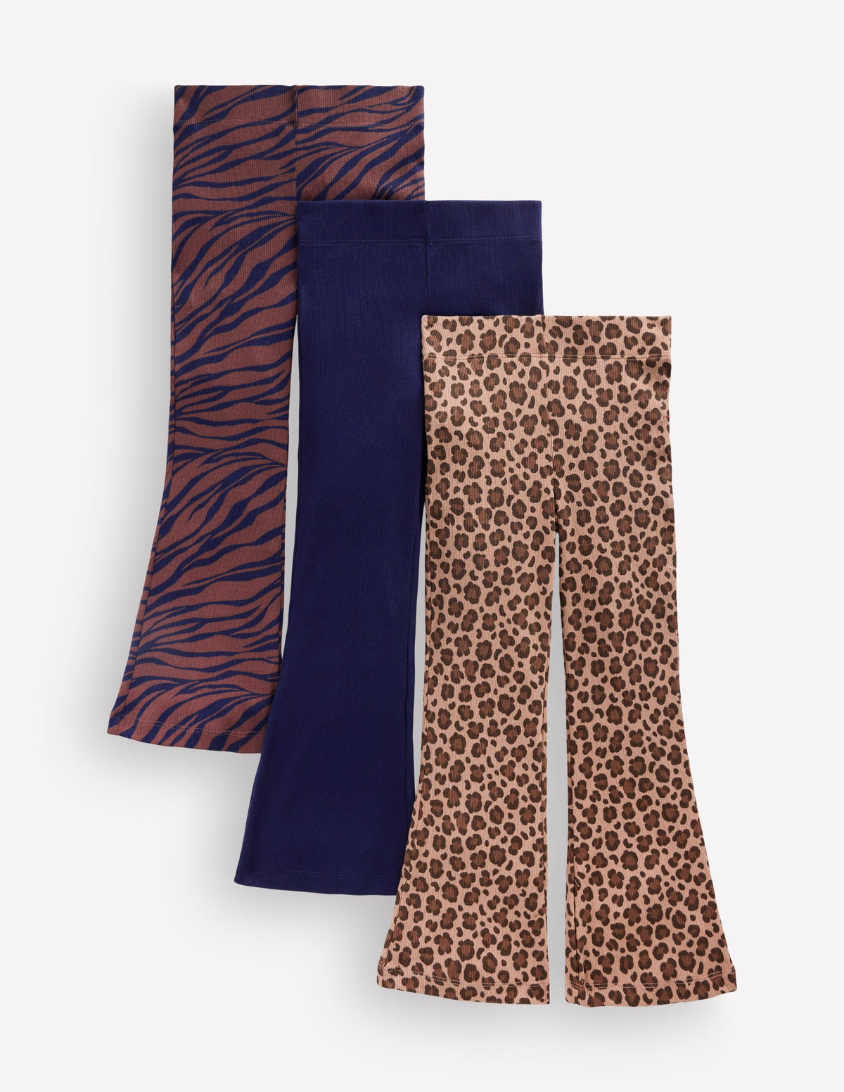 3-Pack Ribbed Flared Leggings-Multi Animal - Image 1