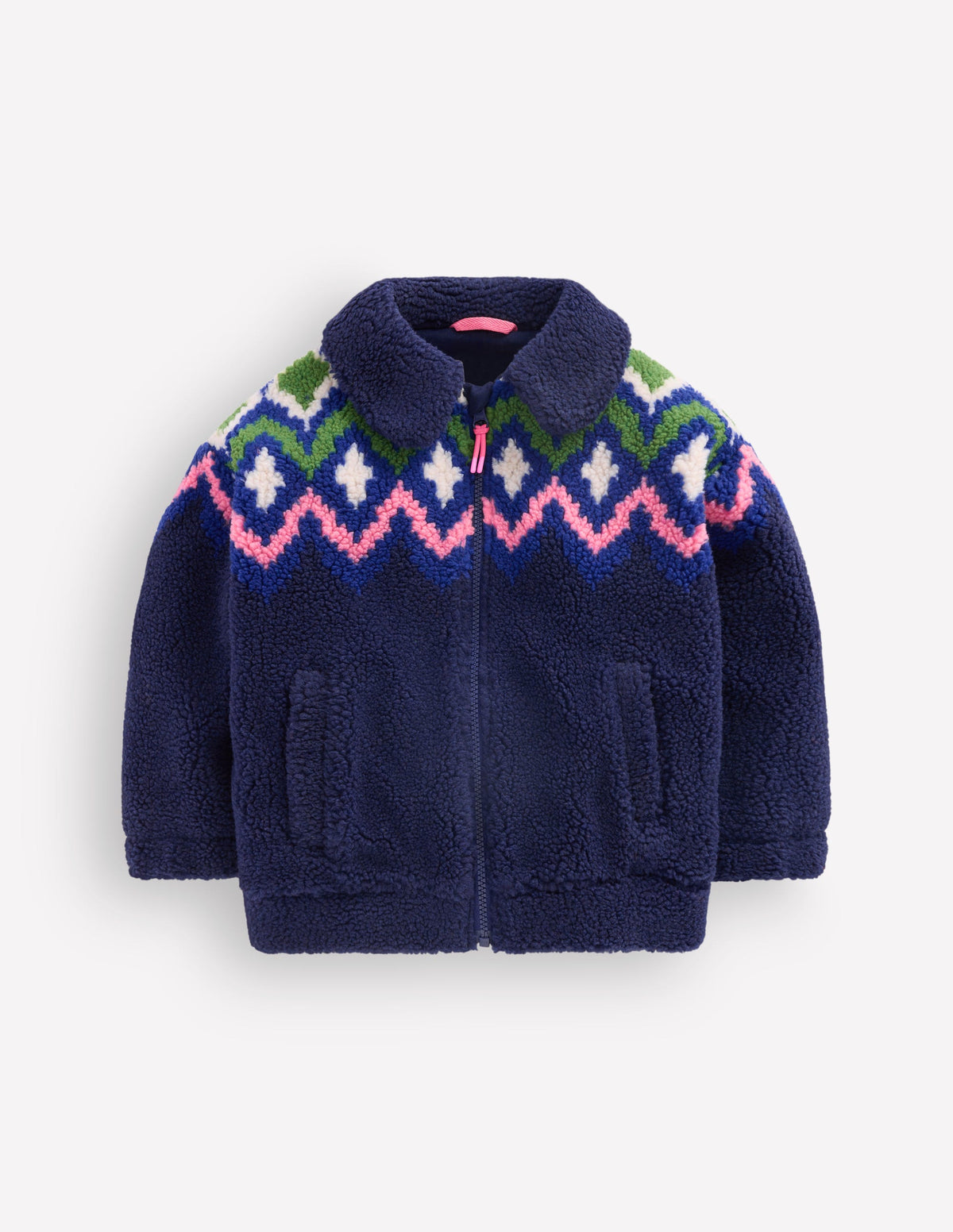 Collared Borg Jacket-Navy Fair isle-3