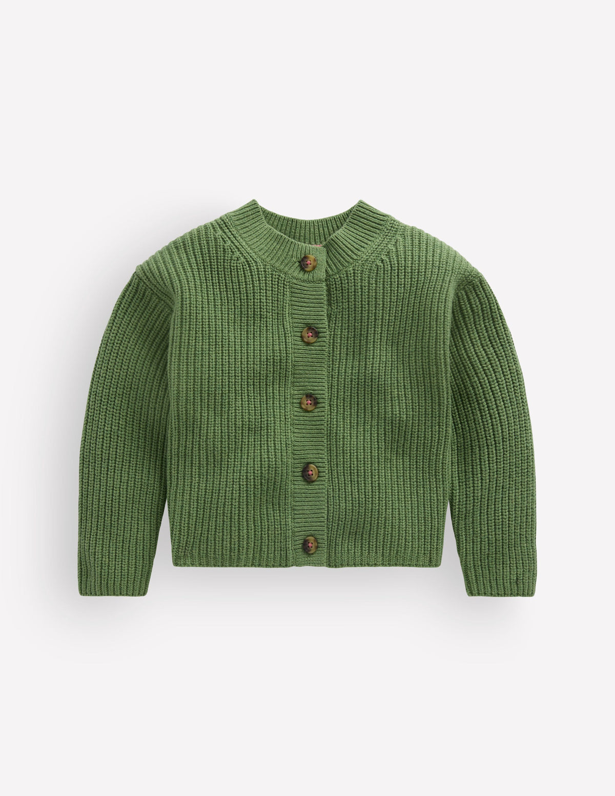 Chunky Everyday Cardigan-Soft Green Marl-2