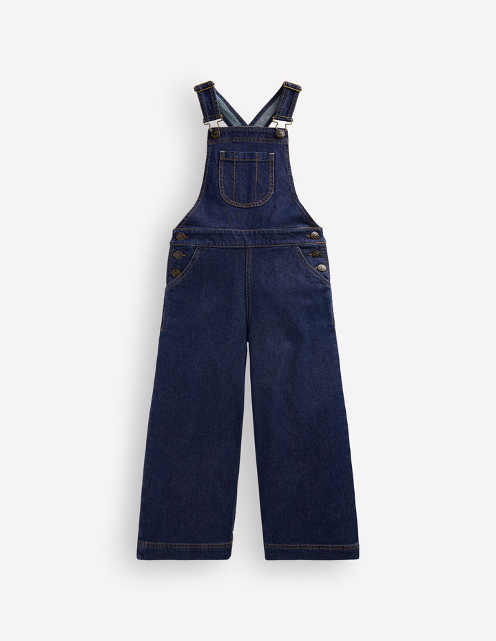 Wide Leg Overalls-Dark Wash Denim