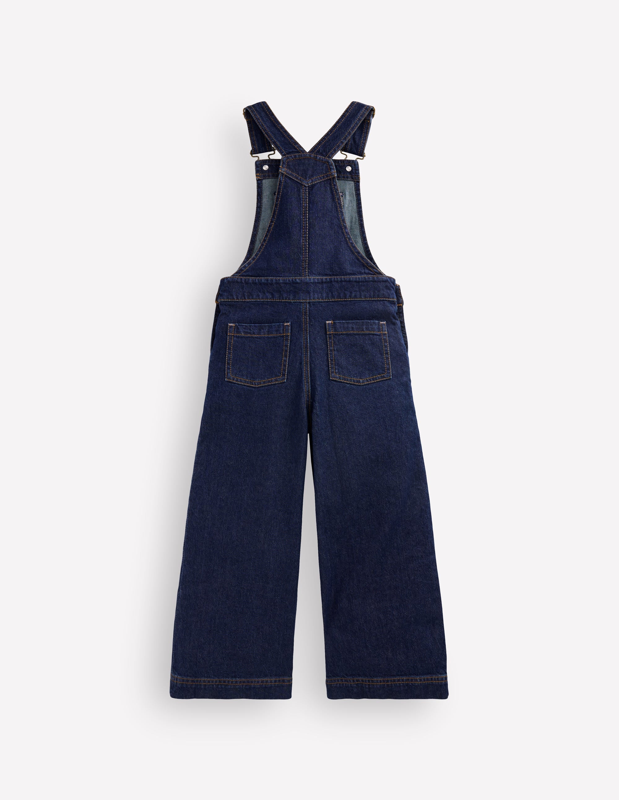 Wide Leg Overalls-Dark Wash Denim - Image 2
