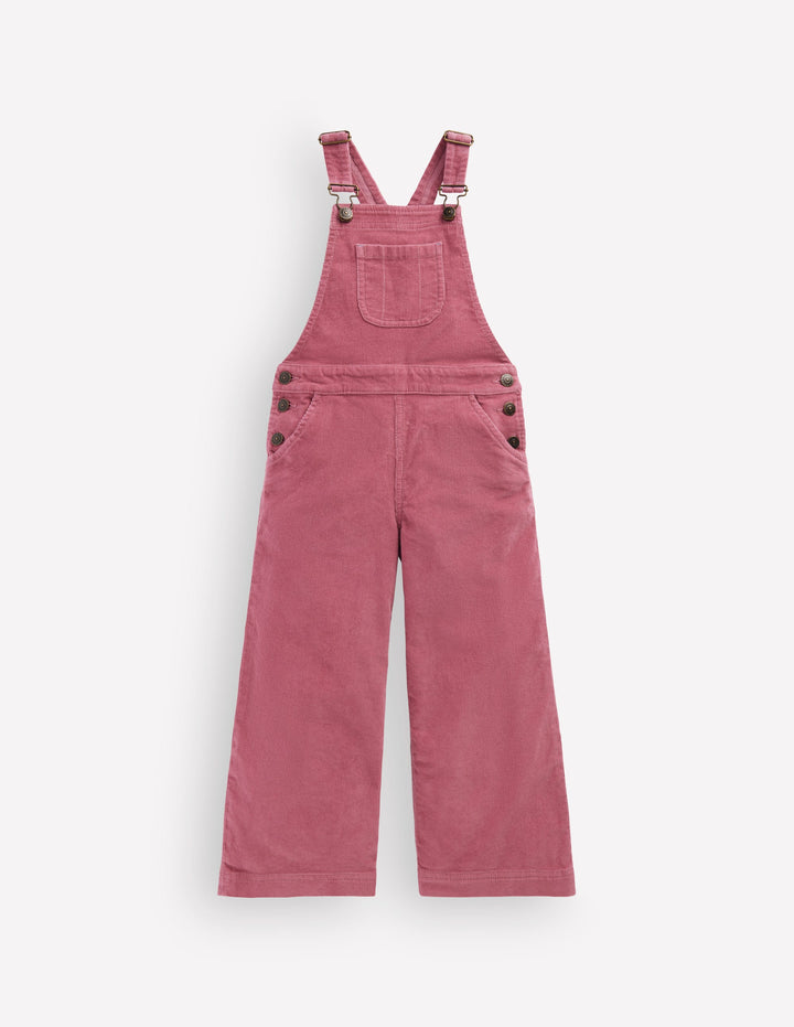 Wide Leg Overalls-Pink Heather Cord