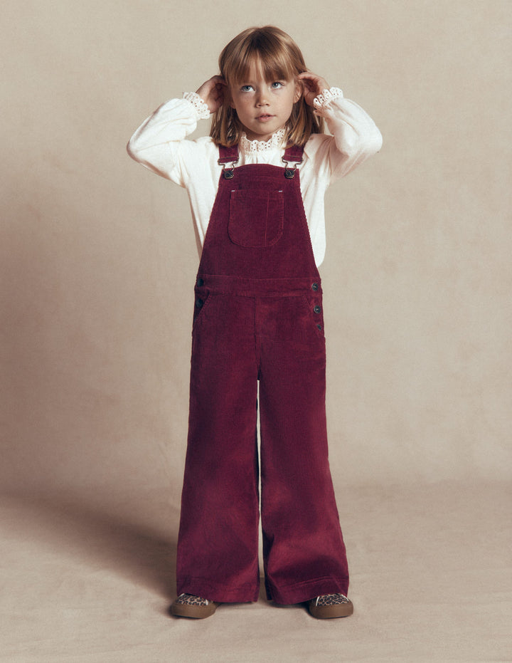 Wide Leg Overalls-Deep Wisteria Cord