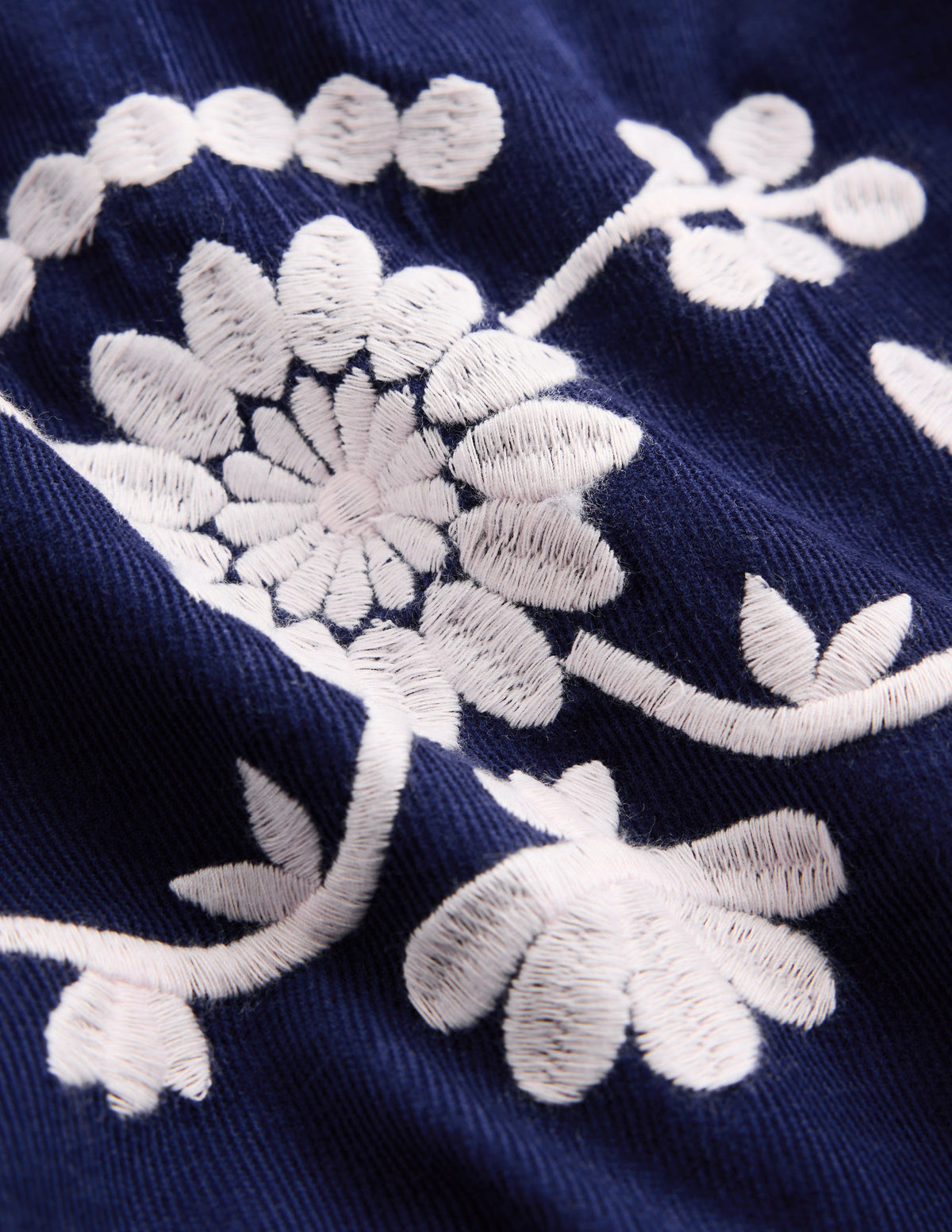 Celia Wing Sleeve Dress-Navy Corduroy Embroidery-3
