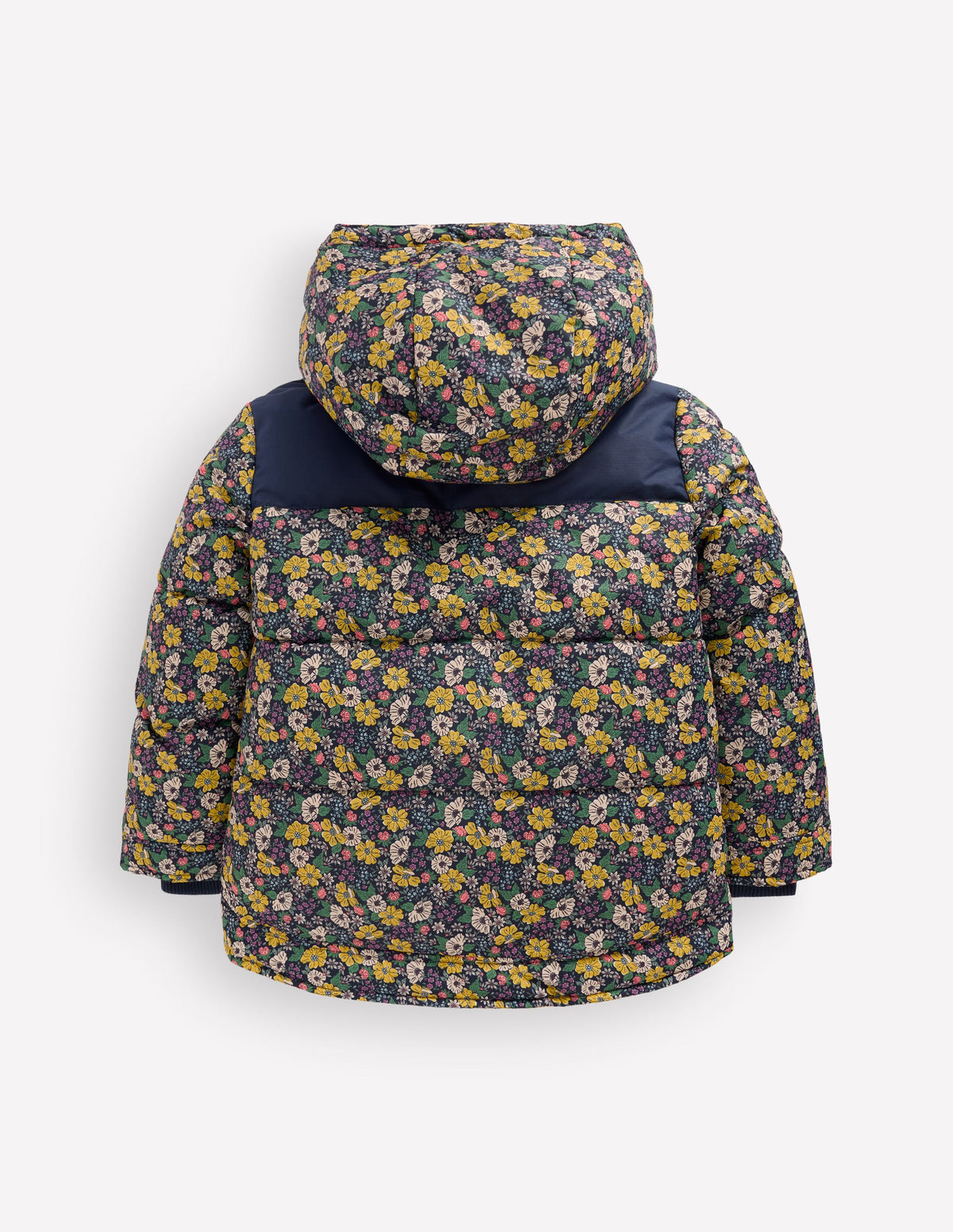 Borg Lined Puffer Coat-French Navy Mixed Flowerbed - Image 6