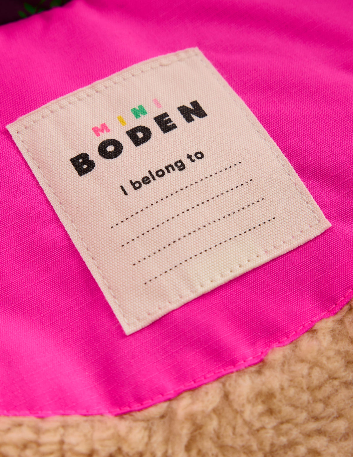 Borg Lined Puffer Coat-Pink Pansy Flower - Image 4