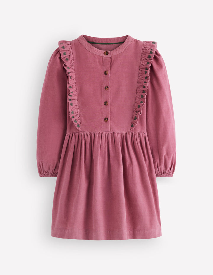 Winnie Frill Trim Shirt Dress-Formica Pink Cord