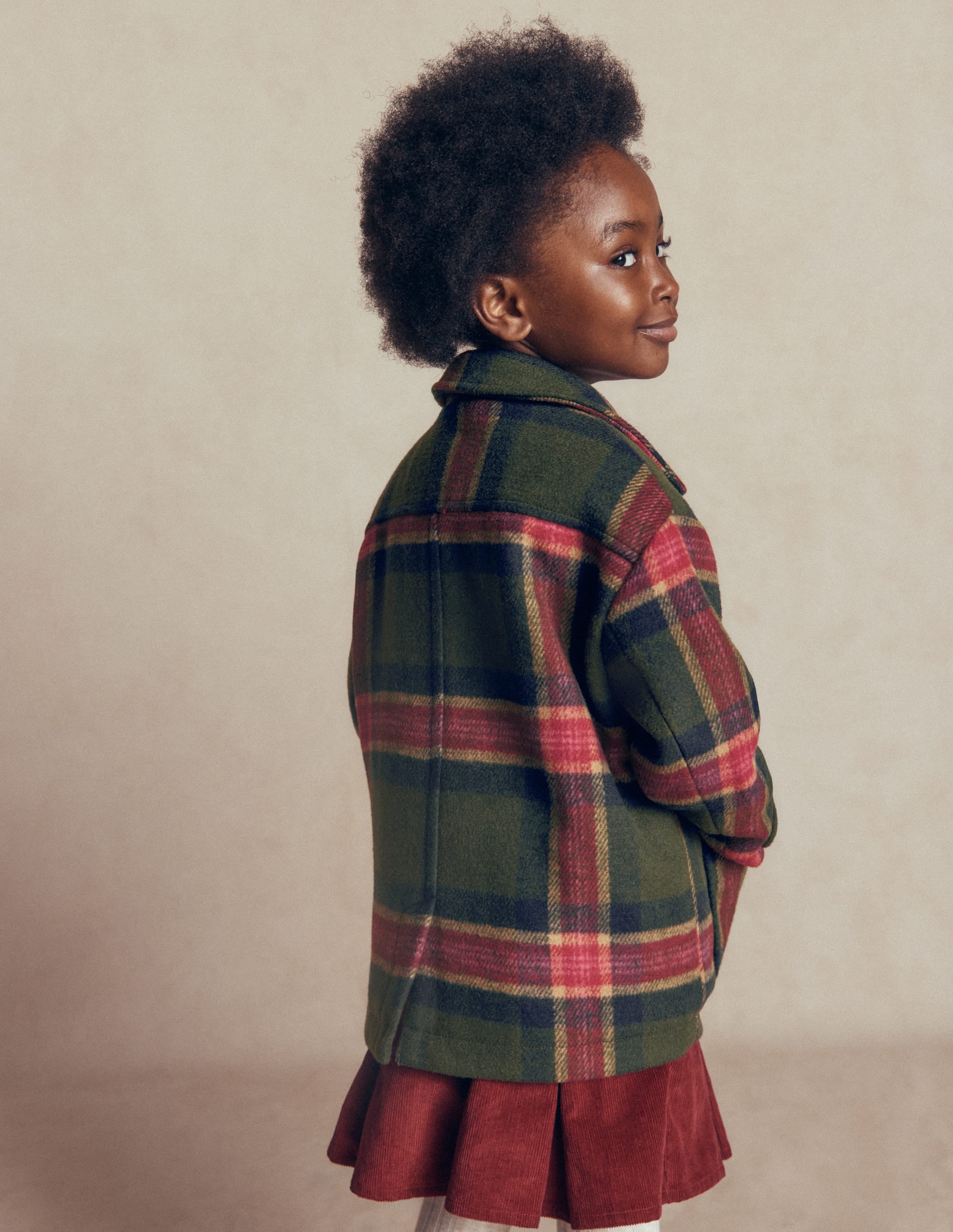 Wool Check Coat - Green Check | Boden USA