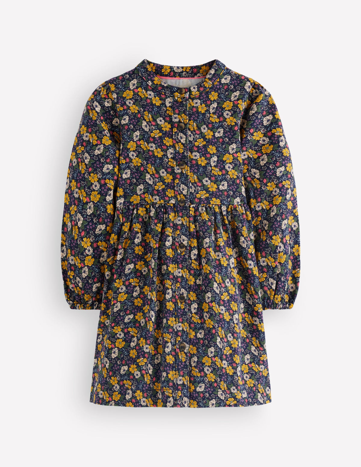 Betsy Woven Puff Sleeve Dress-Navy Floral - Image 3