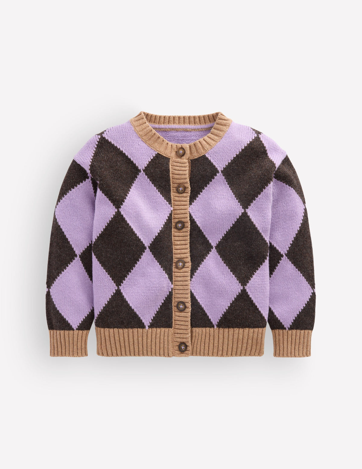 Fun Cardigan-Purple Argyle-4