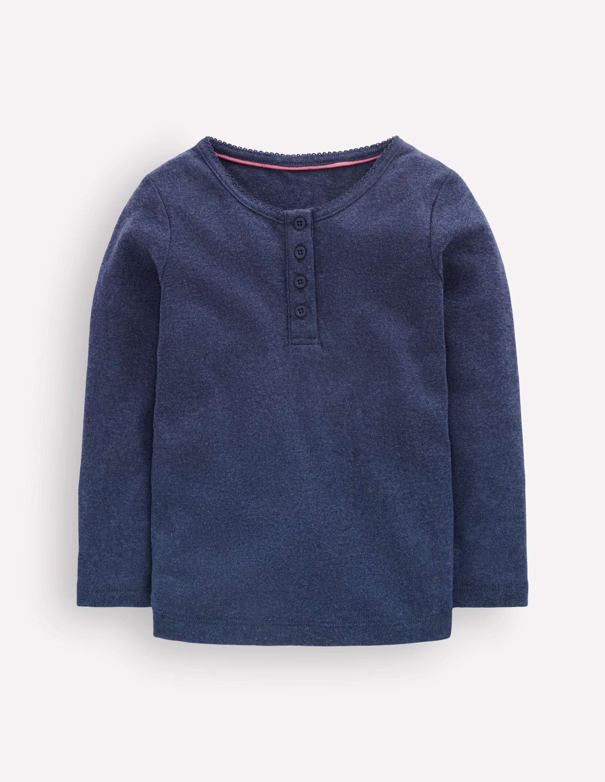 Long Sleeve Henley Top-College Navy-1