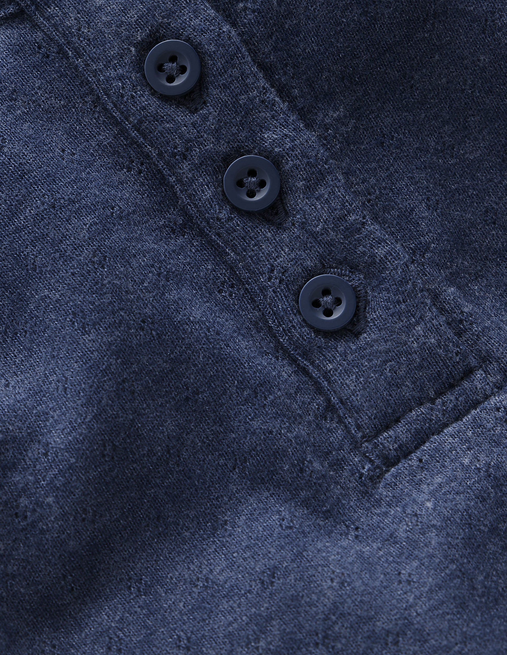 Long Sleeve Henley Top-College Navy-3