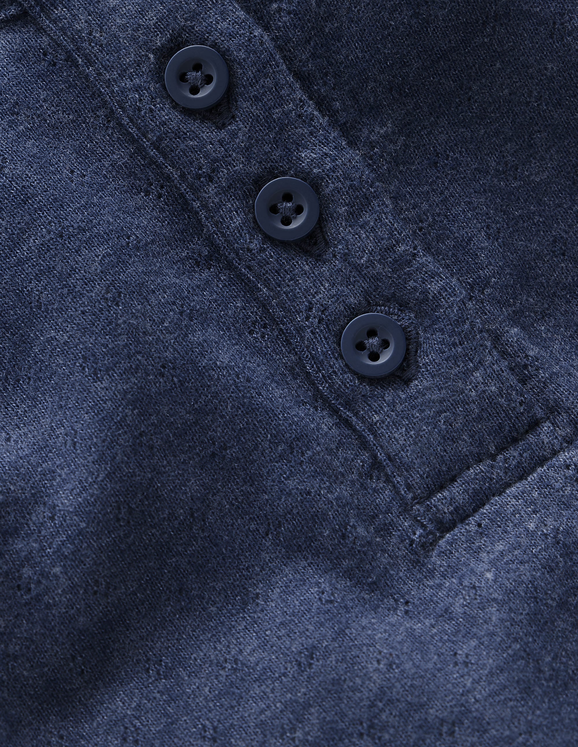 Long Sleeve Henley Top-College Navy - Image 3