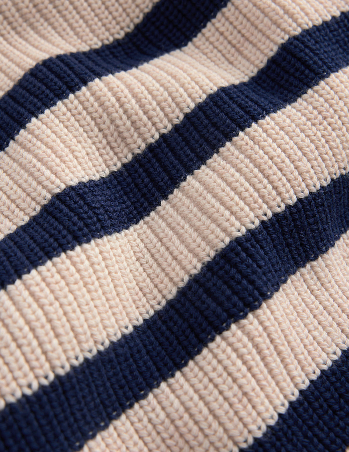 Zip Up Neck Sweater-Ecru Marl / Navy-4