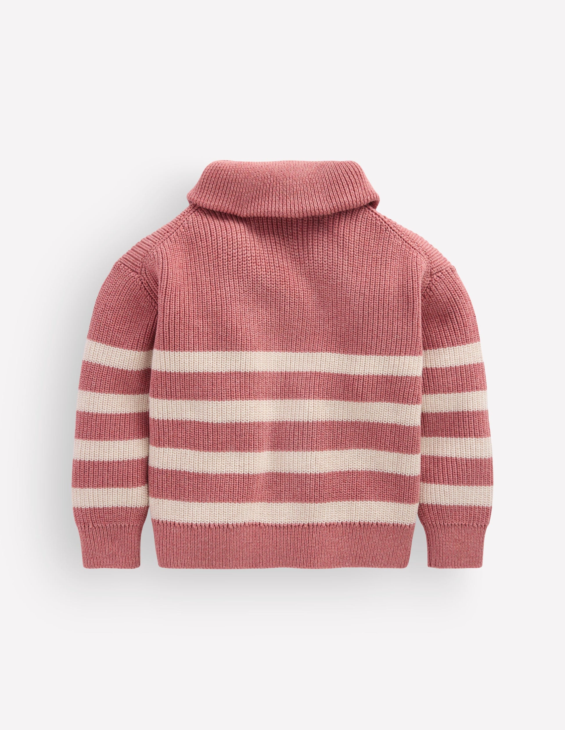 Zip Up Neck Sweater-Dusty Rose Marl-5