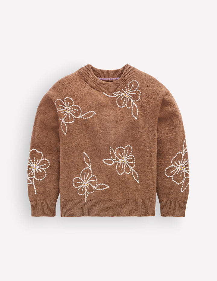 Crew Neck Sweater-Tortoise Shell Marl