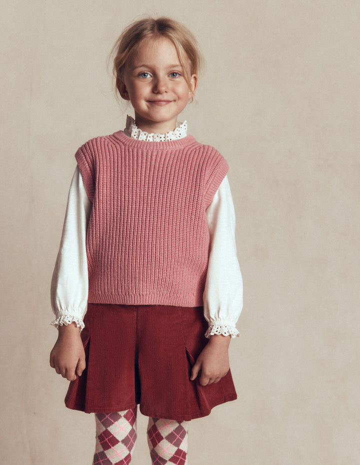 Knitted Vest-Pink