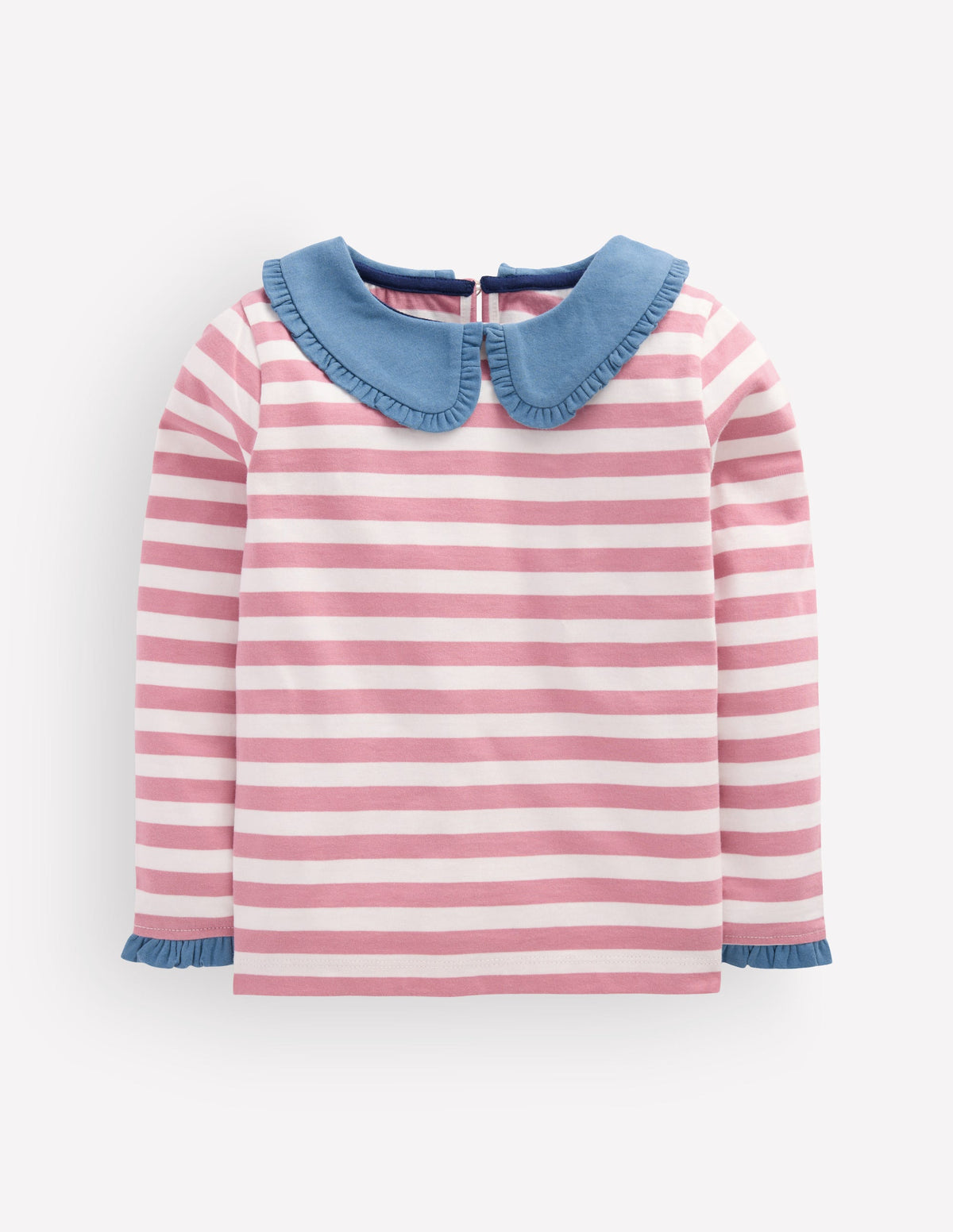 Collared Breton Jersey Top-Pink Stripe-4
