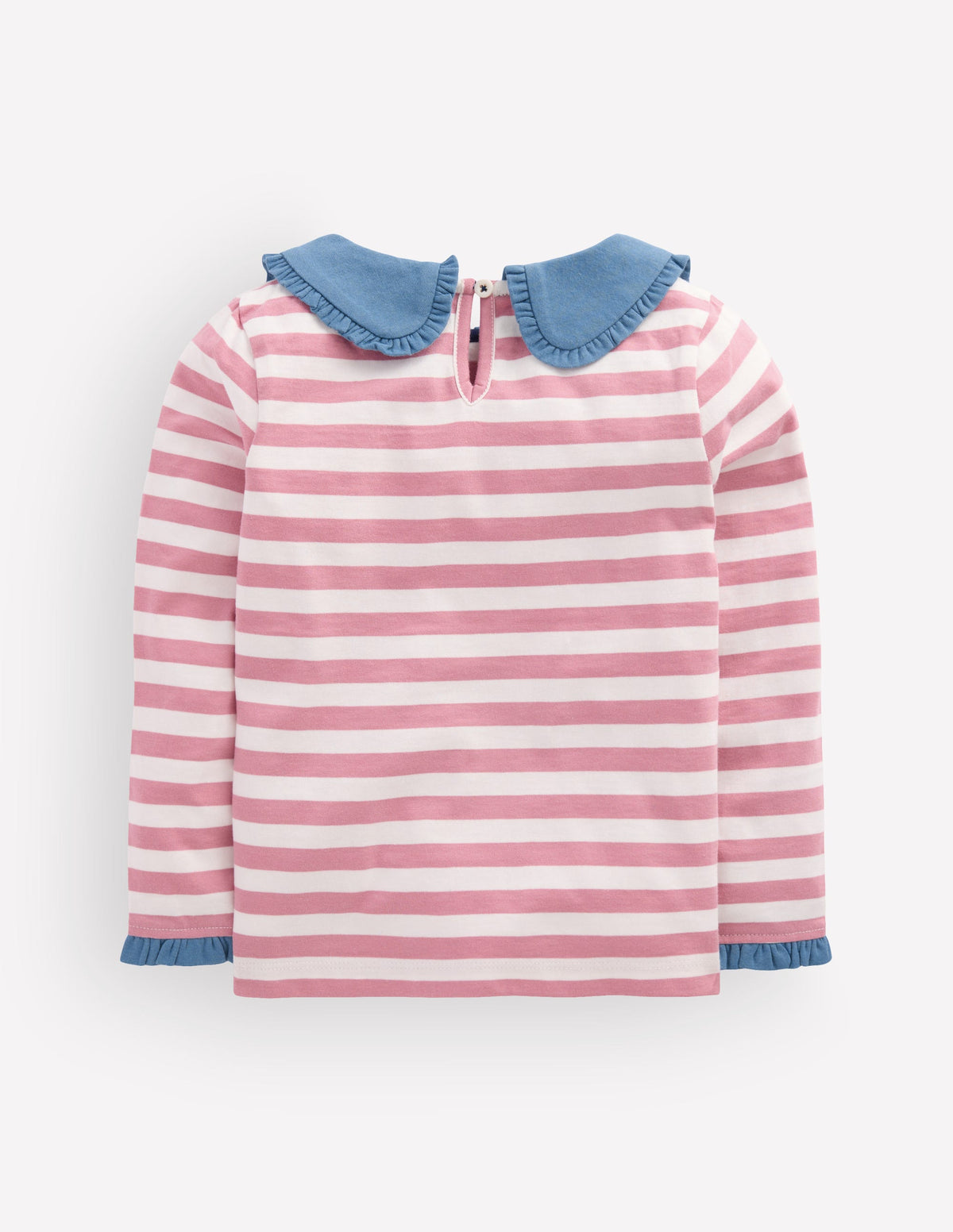 Collared Breton Jersey Top-Pink Stripe - Image 5
