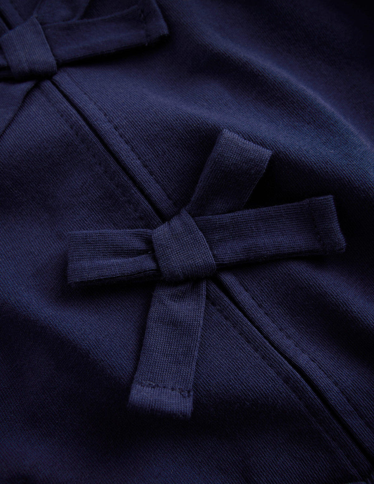 Rib Bow Trim Top-College Navy-2
