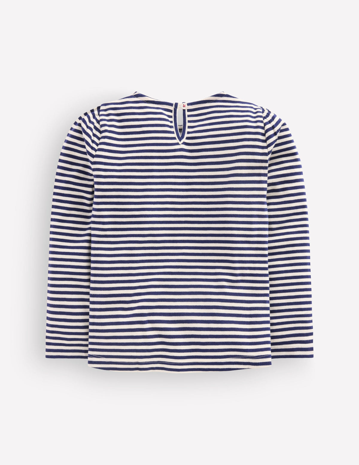 Rib Bow Trim Top-Navy Stripe-3
