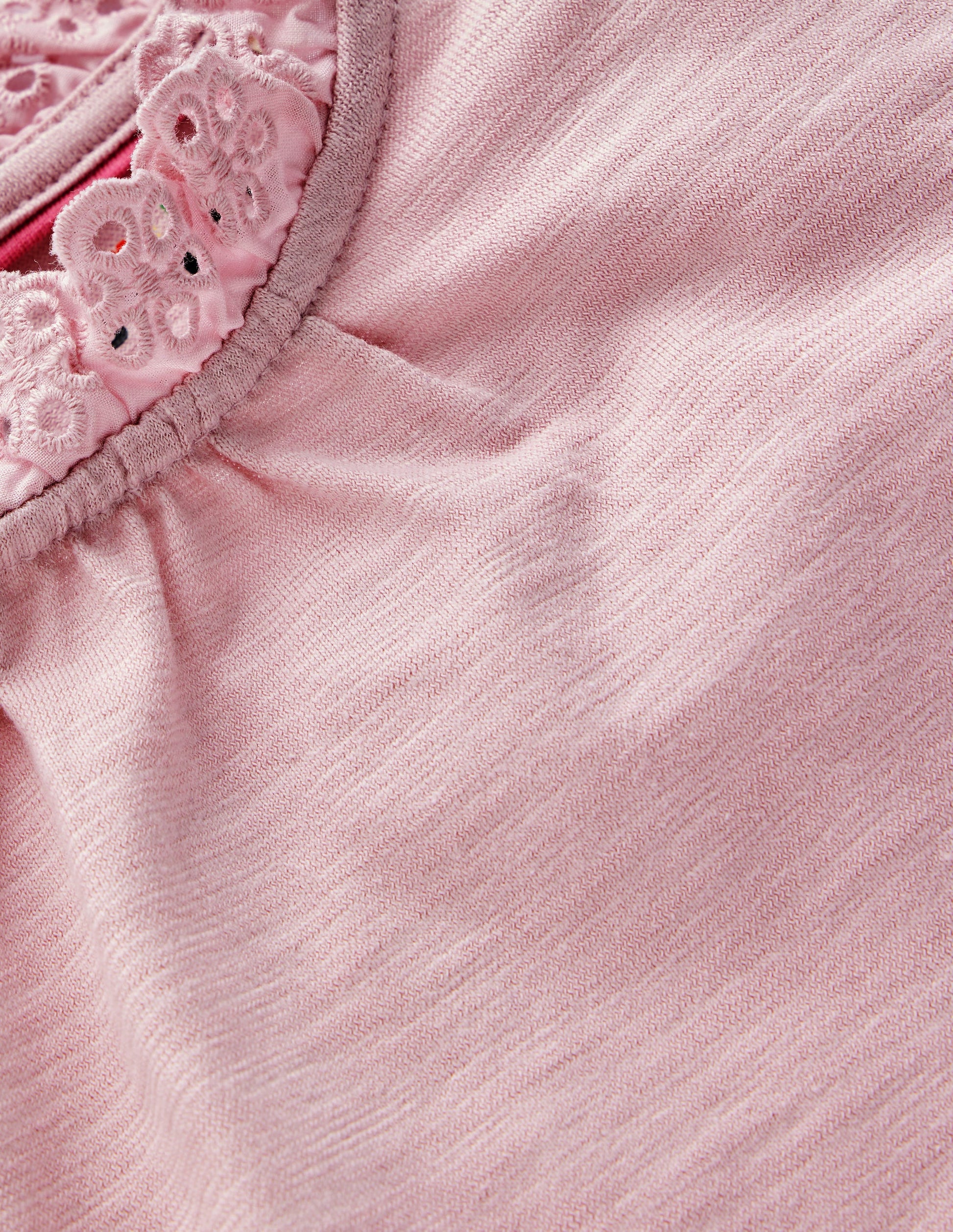 Broderie Trim Slub Top-Pink Violet-3