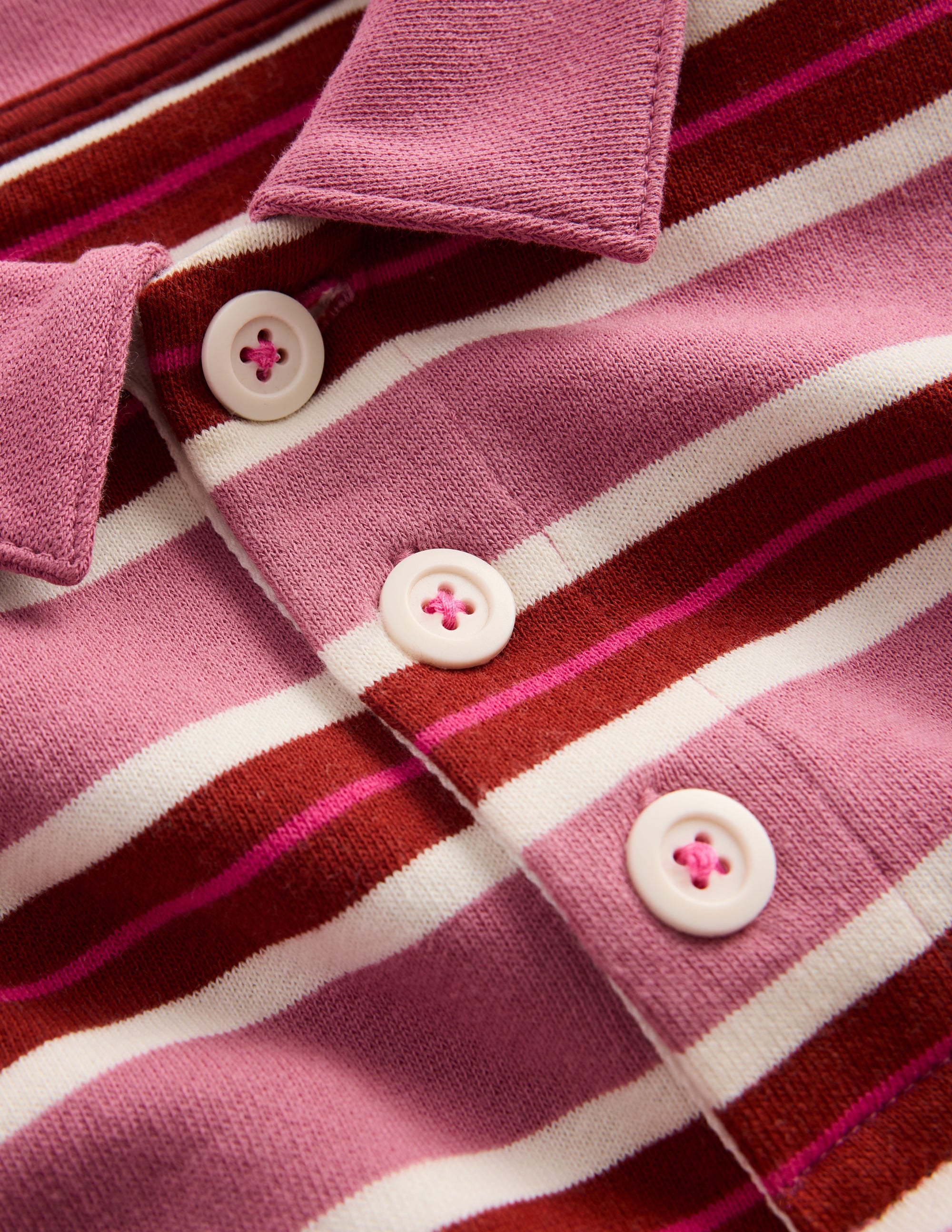 Stripe Collar Sweatshirt-Pink Stripe - Image 4