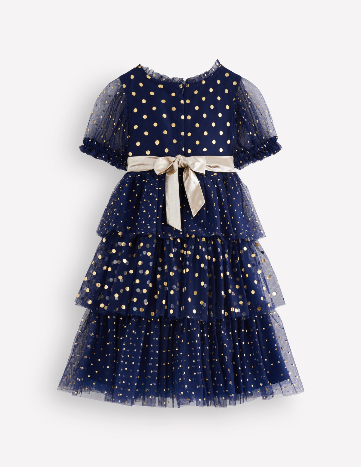 Metallic Tulle Party Dress-Blue Tulle - Image 2