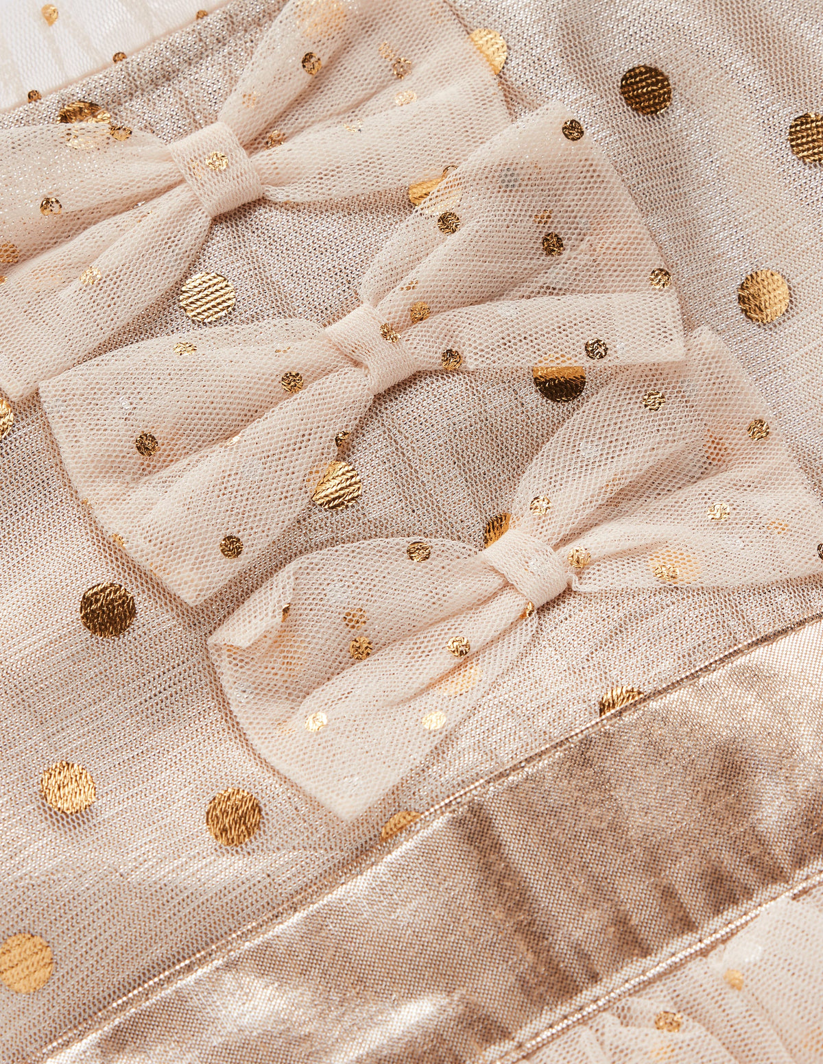 Metallic Tulle Party Dress-Gold Metallic-5
