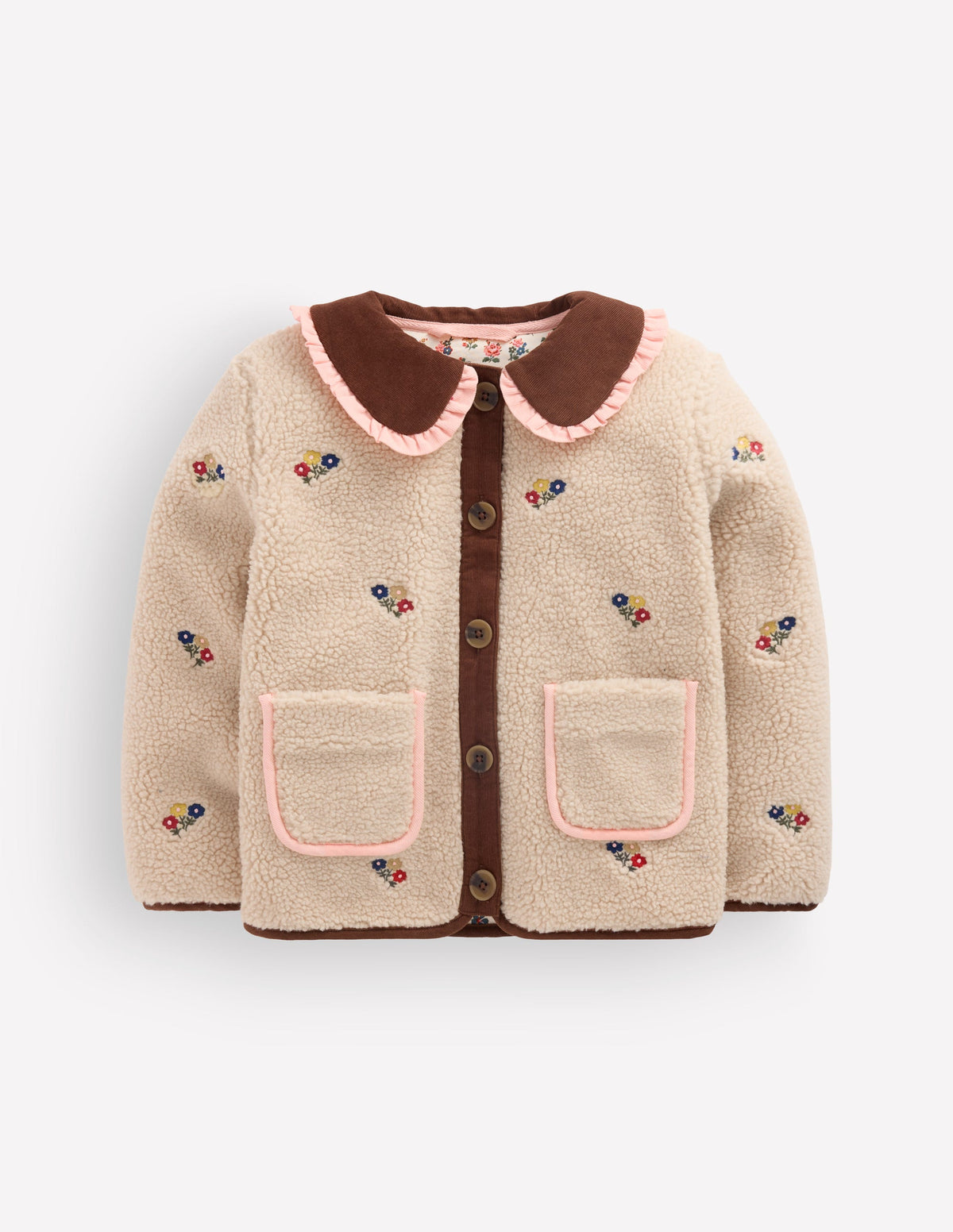 Embroidered Borg Jacket-Ivory Embroidery - Image 5