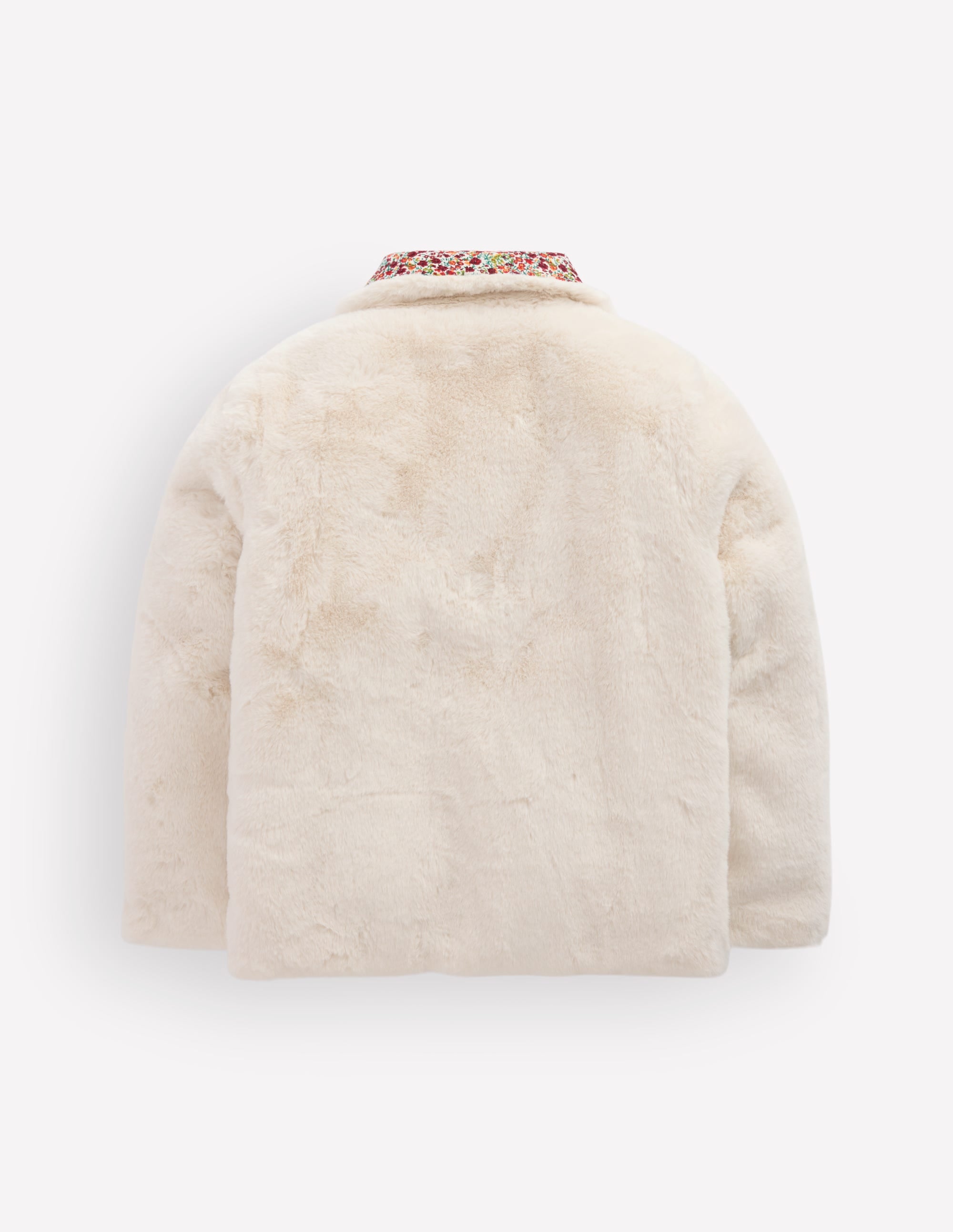 Faux Fur Jacket - Soft Ivory Ditsy Floral | Boden USA