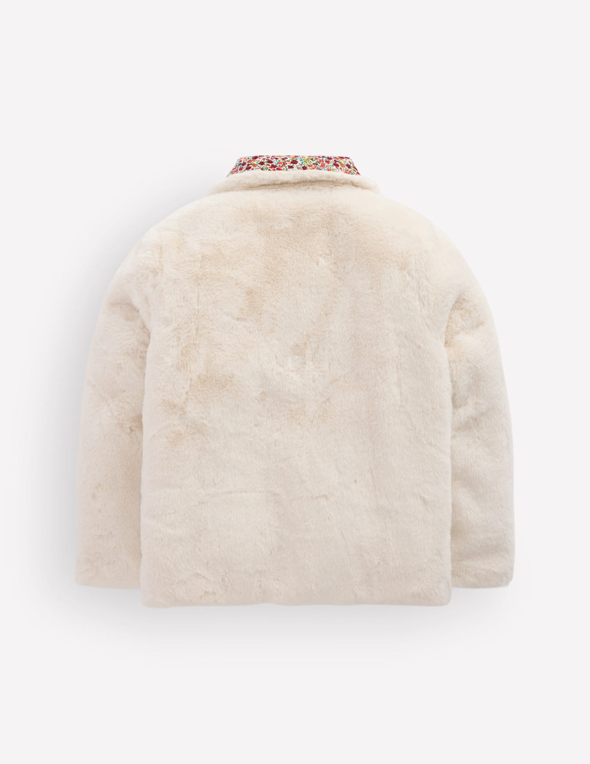 Faux Fur Jacket-Soft Ivory Ditsy Floral - Image 6