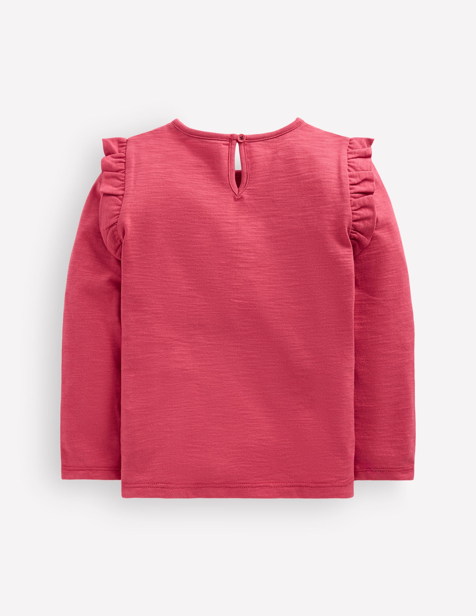 Frill Sleeve Slub Top-Holly Berry-2