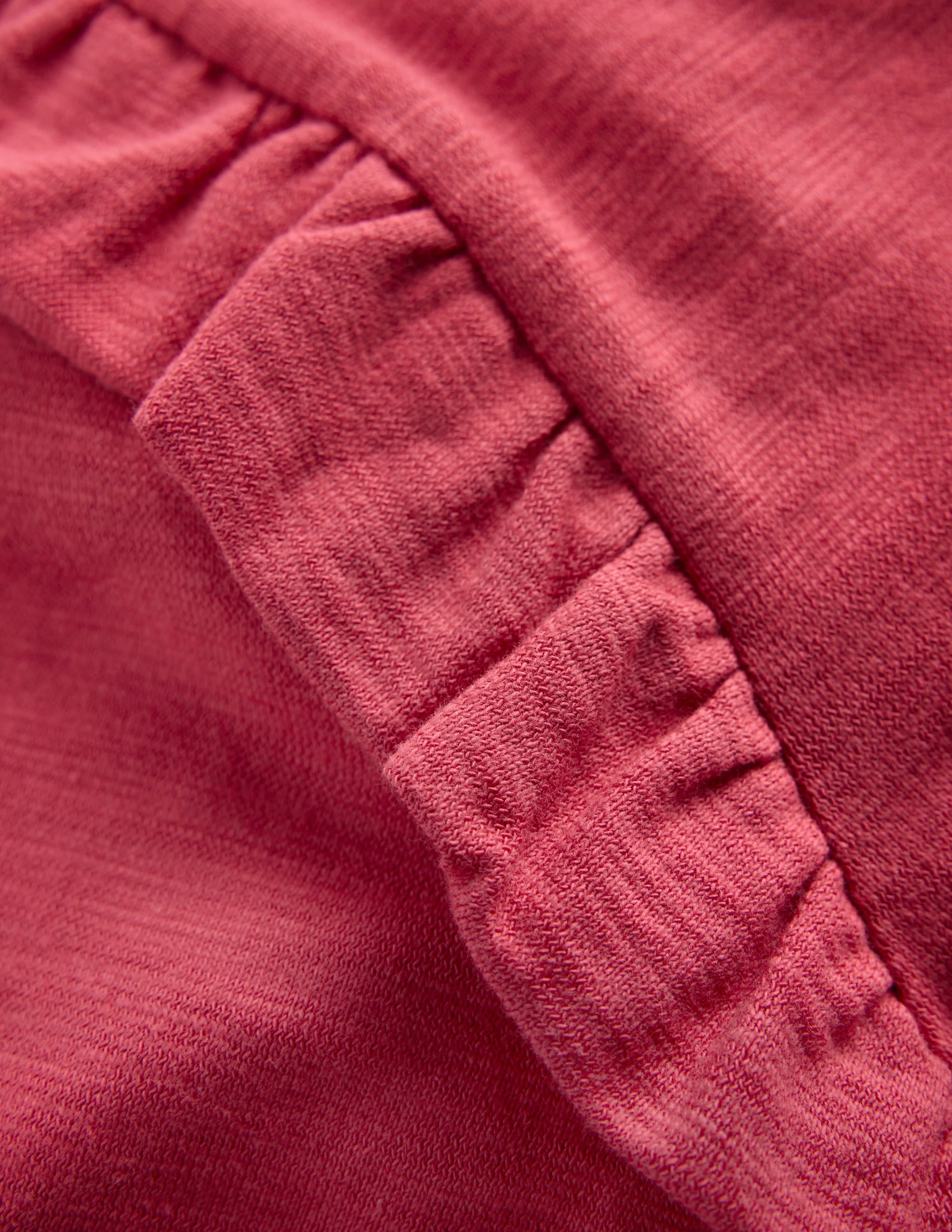 Frill Sleeve Slub Top-Holly Berry - Image 3