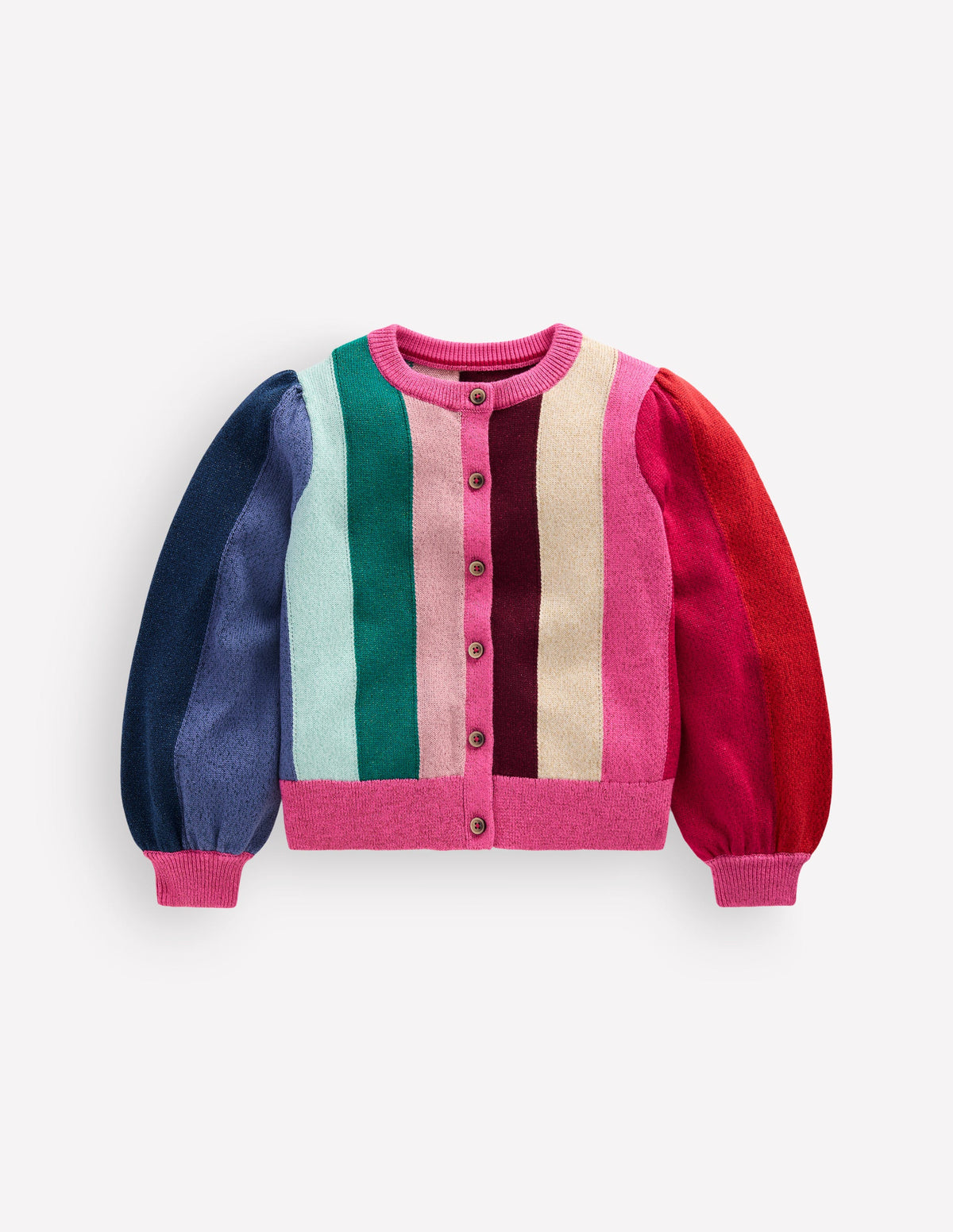 Sparkle Party Cardigan-Rainbow Sparkle Stripe-2