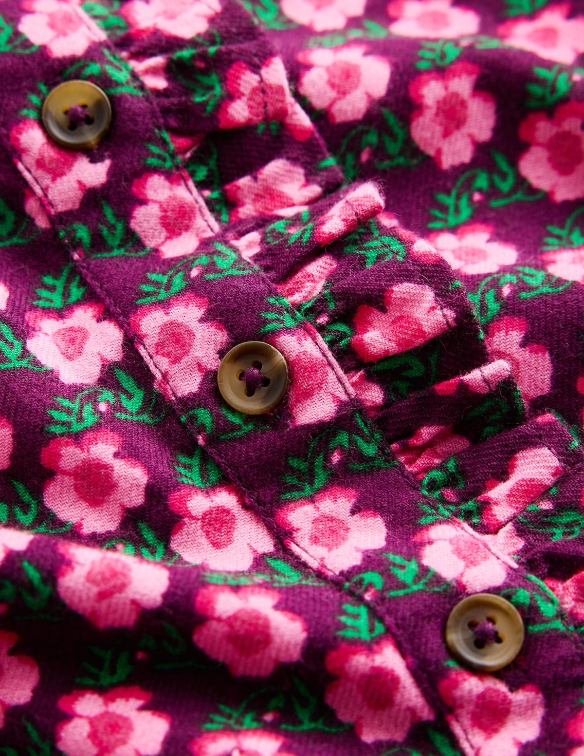 Maude Ruffle Shirt Dress-Pink Pansy Floral - Image 3
